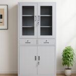2-Door half glass office cabinet
