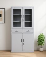 2-Door half glass office cabinet
