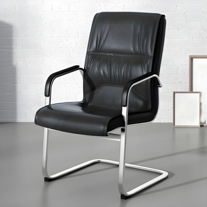 1200x1200-2023-11-04T120141.232.jpg Modern Black Leather Visitors Chair – Chrome Frame - Image 5
