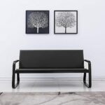 Modern Office Sofa Set – 3+1+1 Black Leather - Image 2