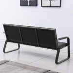 Modern Office Sofa Set – 3+1+1 Black Leather - Image 4