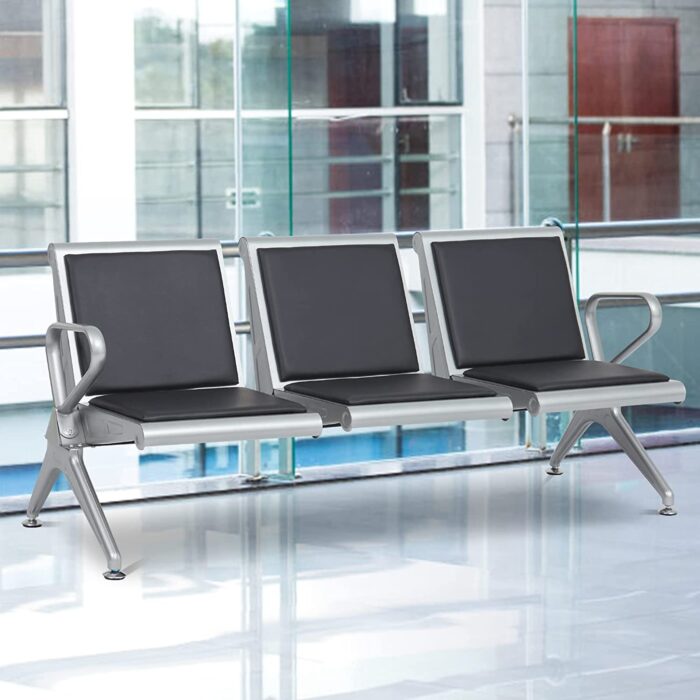 61C4vkItp5L._AC_SL1500_.jpg Airport waiting bench -Heavy-duty black - Image 1
