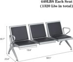 Airport waiting bench -Heavy-duty black - Image 6