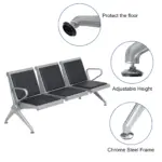Reception Guest Bench with PU Leather - Image 2