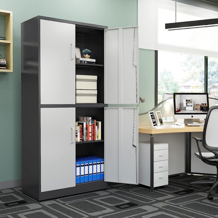 71kB6JmoTQL._AC_SL1500_.jpg 2-Door office cabinet (metallic) - Image 3