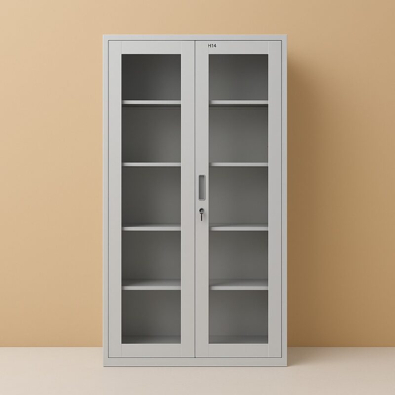 2-Door Full Glass Office Cabinet