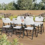 Patio white foldable chairs (plastic) - Image 5