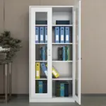 2-Door full glass office cabinet
