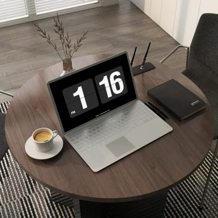 StephenieWalnutCircularMeetingTable-2.webp 1200mm Round office table. - Image 4