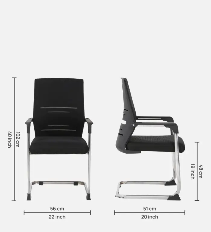 pablo-fabric-iconic-chair-in-black-colour-pablo-fabric-iconic-chair-in-black-colour-p1iyxc.webp Cantilever mesh-back visitor's seat - Image 2