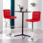 Red Adjustable Bar Stool