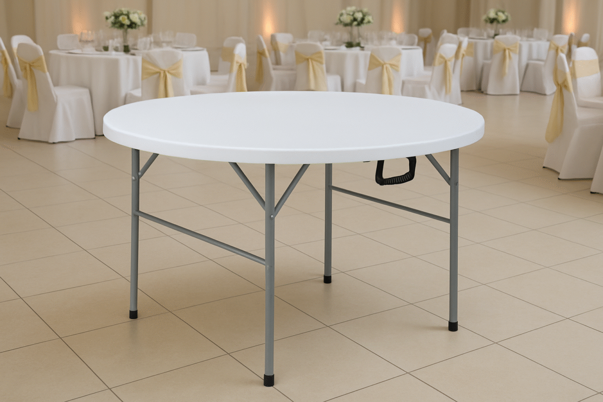 round folding plastic banquet table