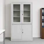 Glass Door Metallic Office Cabinet