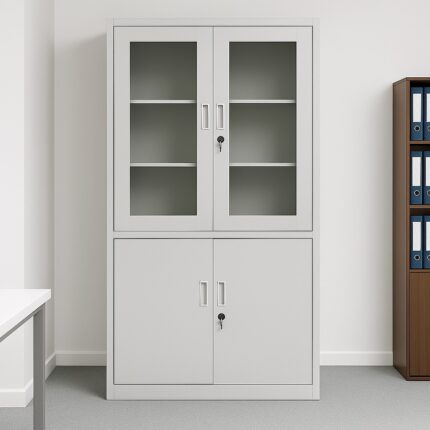 Glass Door Metallic Office Cabinet