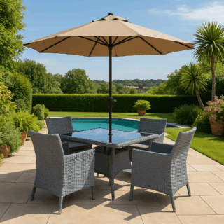 Outdoor Bistro Set with Umbrella