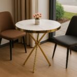 Round Golden Marble Top Table