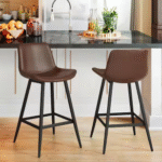 Brown Bar Stool with Backrest