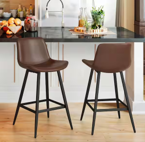 Brown Bar Stool with Backrest