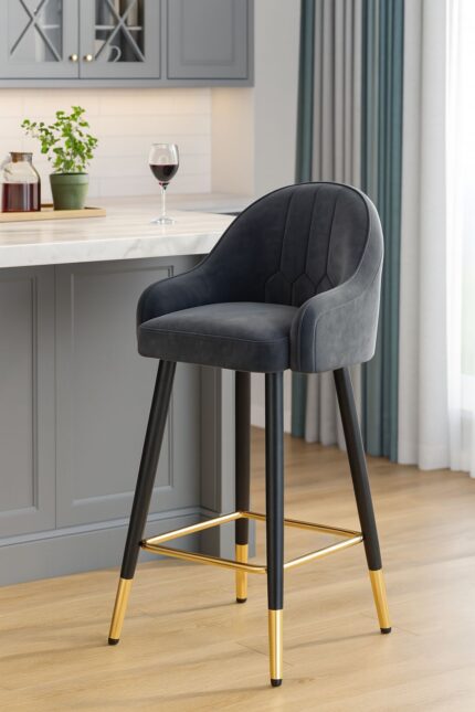 Velvet Padded Bar Stool