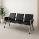 3-Link Padded Metallic Waiting Bench