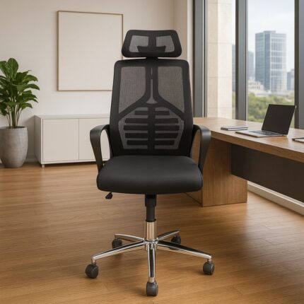 Black Mesh High Back Chair