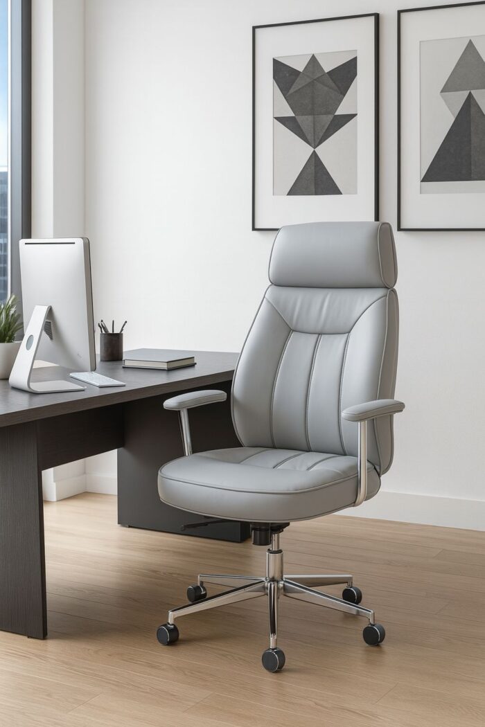 Grey Leather Executive Office Chair Grey Leather Executive Office Chair