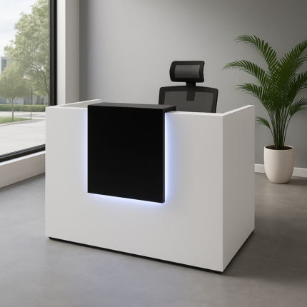 1.6M White Reception Desk