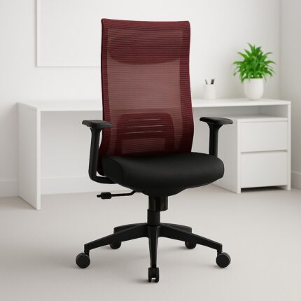 Red High Back Mesh Chair
