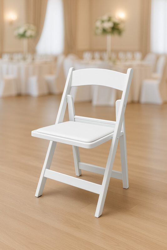 White Foldable Wooden Chair