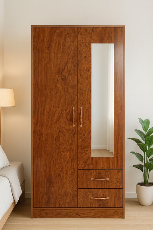 2-Door Wooden Wardrobe