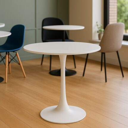 Modern Round White Bistro Table