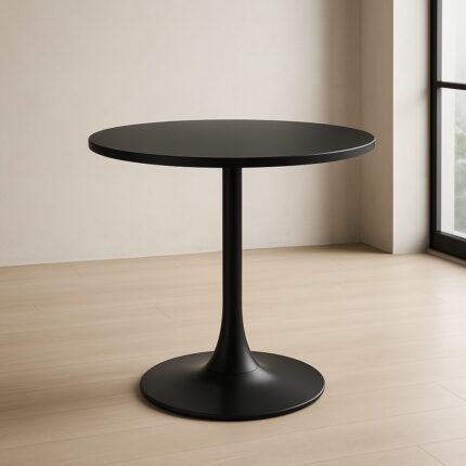 Round Bistro Table – Black Pedestal Base
