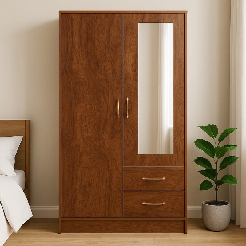 2-Door Wooden Wardrobe