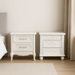 2-Drawer White Bedside Cabinet