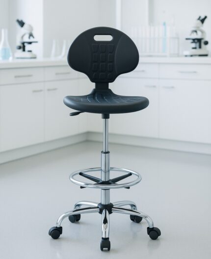 Industrial Drafting Stool with Backrest