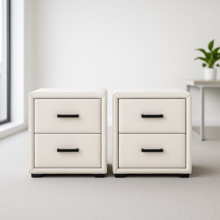 Upholstered 2-Drawer Bedside Cabinet