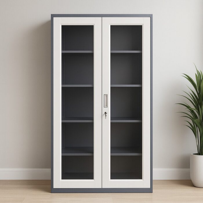 Metal Office Cabinet with Glass Doors Metal Office Cabinet with Glass Doors