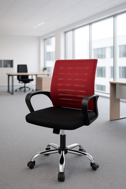 Red Mid Back Mesh Office Chair