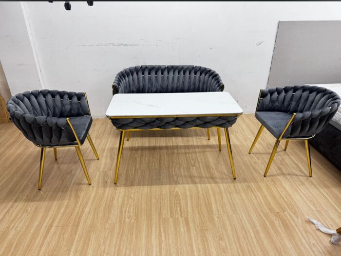 4-Piece Velvet Bistro/Dining Set 4-Piece Velvet Bistro/Dining Set