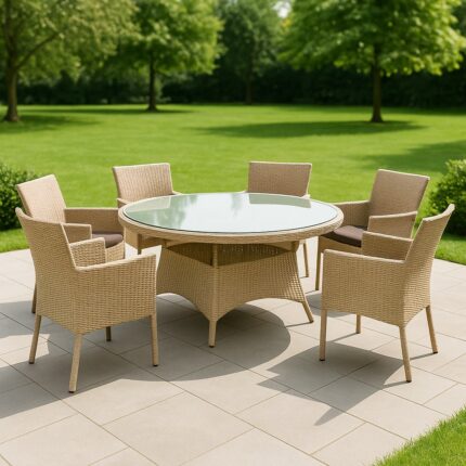 6-Seater Outdoor Rattan Dining Set