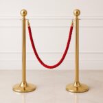 Gold Stanchion Post with Red Rope