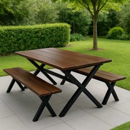 6-Seater Dining Table with Benches