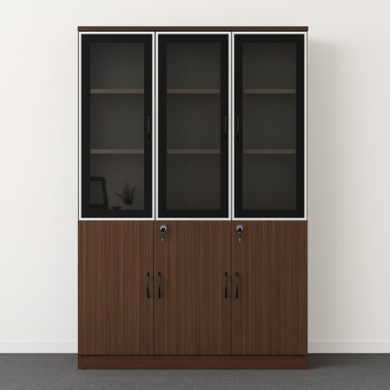 3-Door Wooden Filing Cabinet