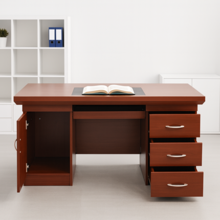 Wooden Office Desk with Drawer Storage